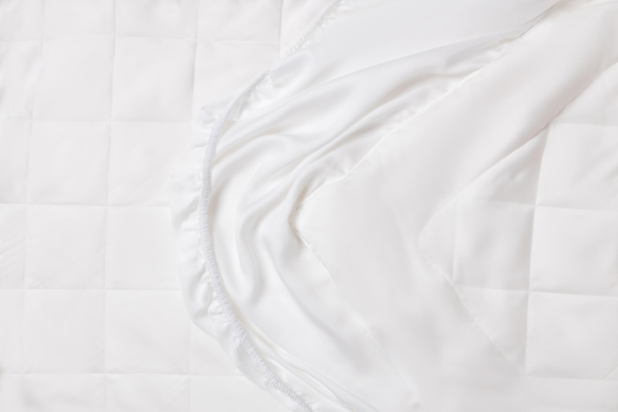 ethical bedding silk fitted sheet in white