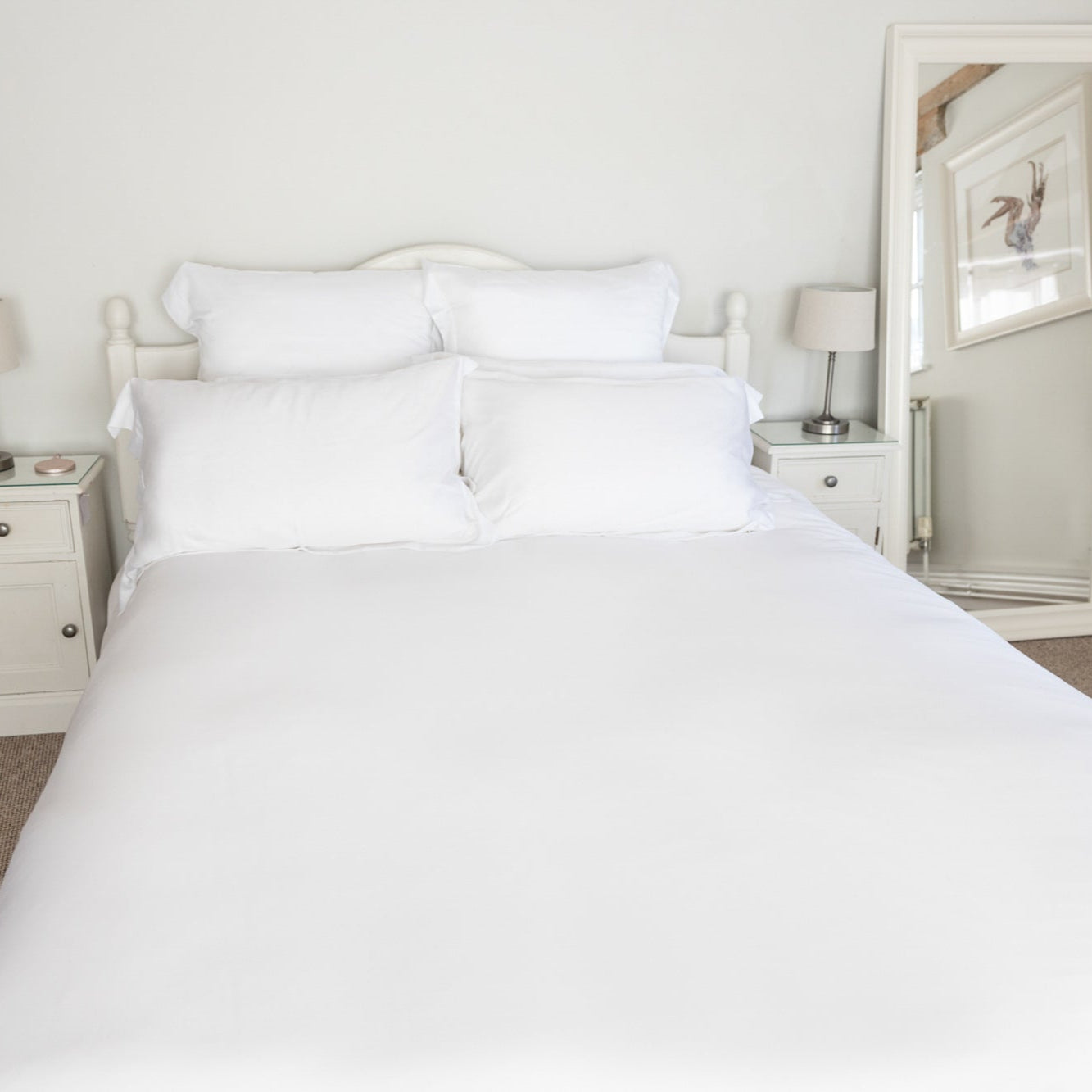 Bettlaken in Weiß (Bambus)