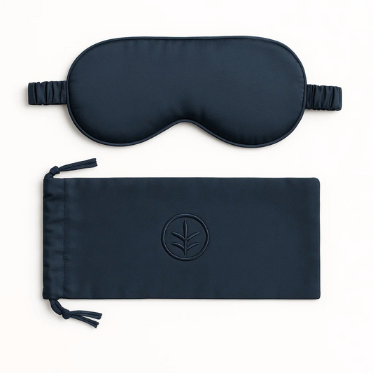 Essential Silk Sleep Eye Mask in Navy (Eucalyptus Silk)