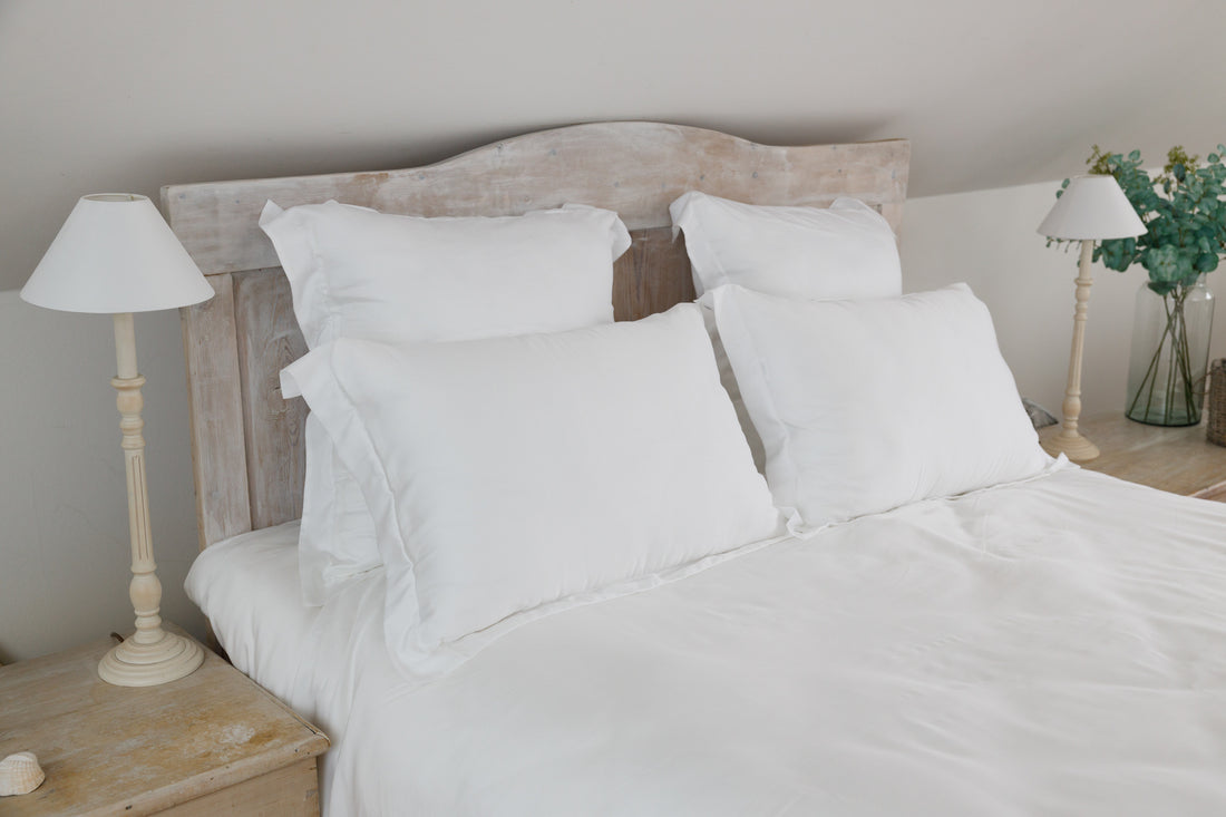 organic white bed sheet set