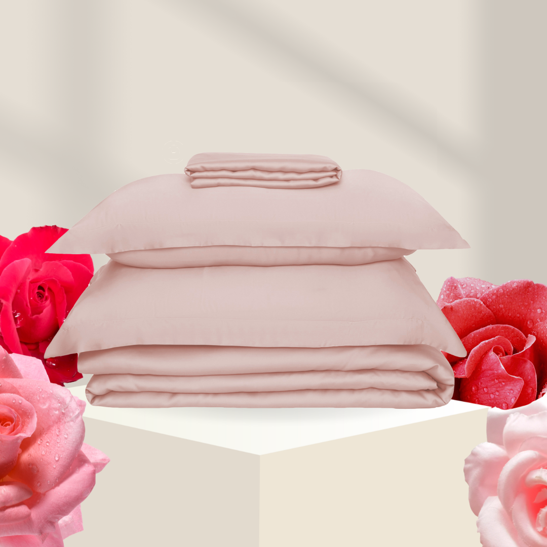 Rose Pink Eucalyptus Silk Bedding