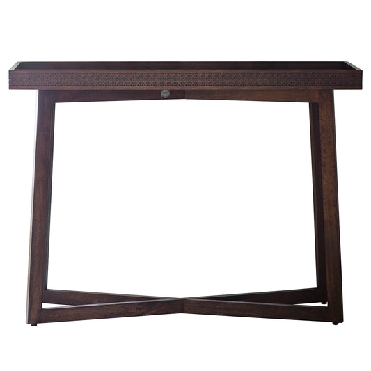 Gaia Collection Mango Console Table in Chocolate Mindi Brown