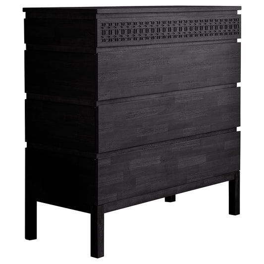 Gaia Collection Mango 4 Drawer Chest in Deep Mahogany Brown