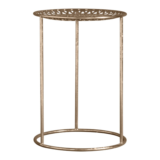 Zen Collection Metal Side Table in Gold