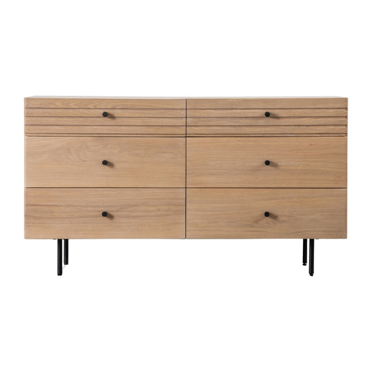 Namaste Collection Oak 6 Drawer Chest