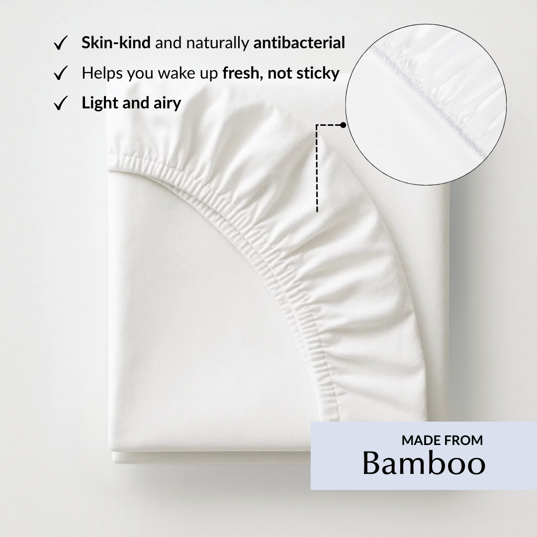 Spannbettlaken in Weiß (Bambus)