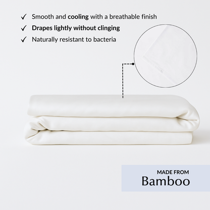 Drap plat en blanc (bambou)