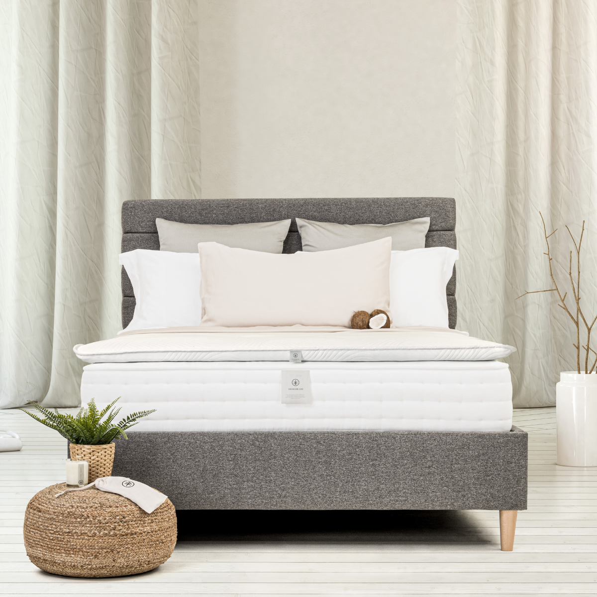 „CocoCore“ Matratze aus natürlichem Bambus – handgefertigt in Großbritannien (Kokosnuss, Bambus und Hanf)