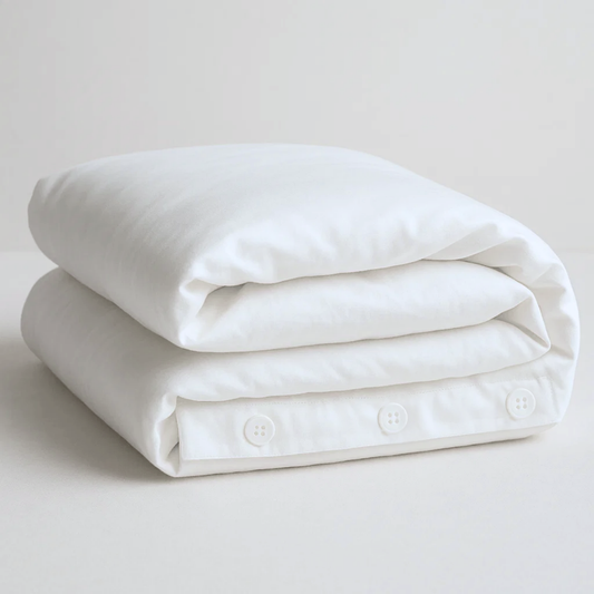 Housse de couette en blanc (soie d'eucalyptus) 