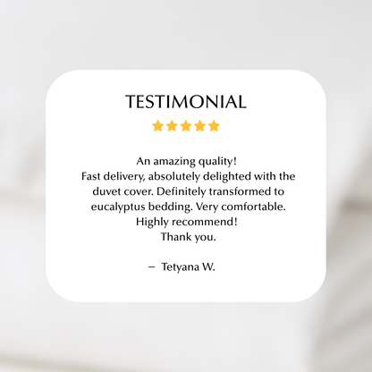 Housse de couette en blanc (soie d'eucalyptus) 
