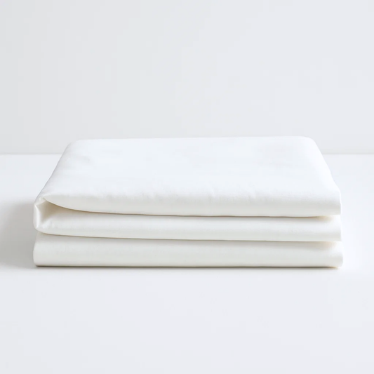 Drap plat en blanc (soie d'eucalyptus)