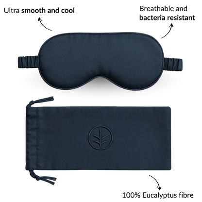 Essential Silk Sleep Eye Mask in Navy (Eucalyptus Silk)