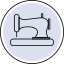 lilac icon of a sewing machine