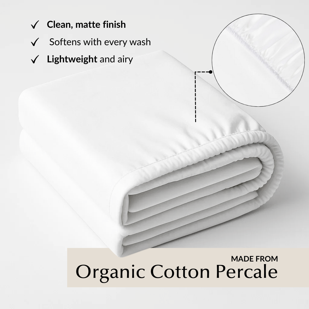 Cool & Crisp Fitted Sheet in White (Organic Cotton)