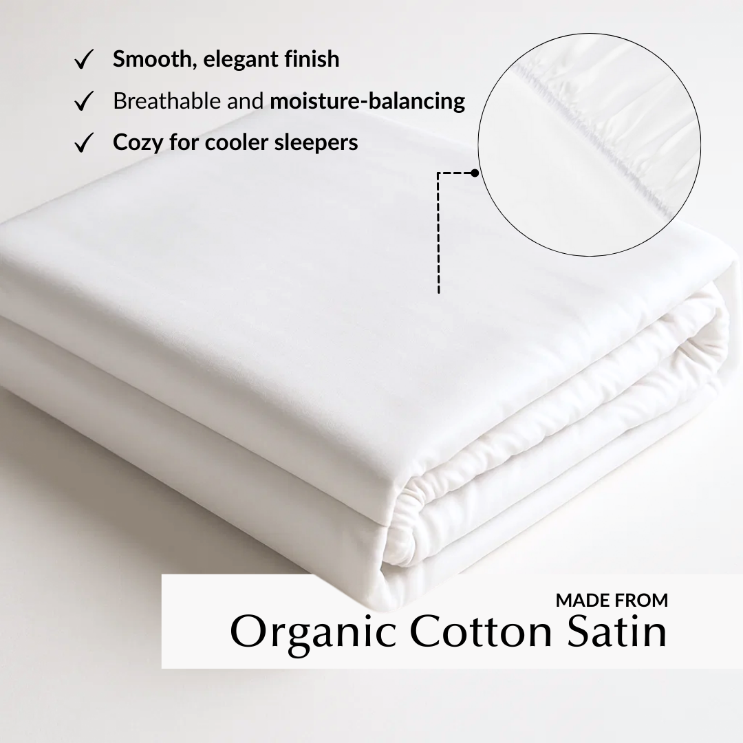 Soft & Silky Fitted Sheet in White (Organic Cotton)