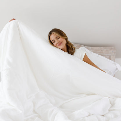Soft & Silky Duvet Cover in White (Organic Cotton)