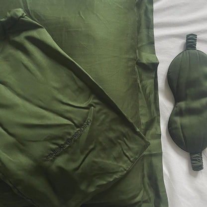 Paar Kissenbezüge aus Eukalyptusseide in Waldgrün (Bestseller)